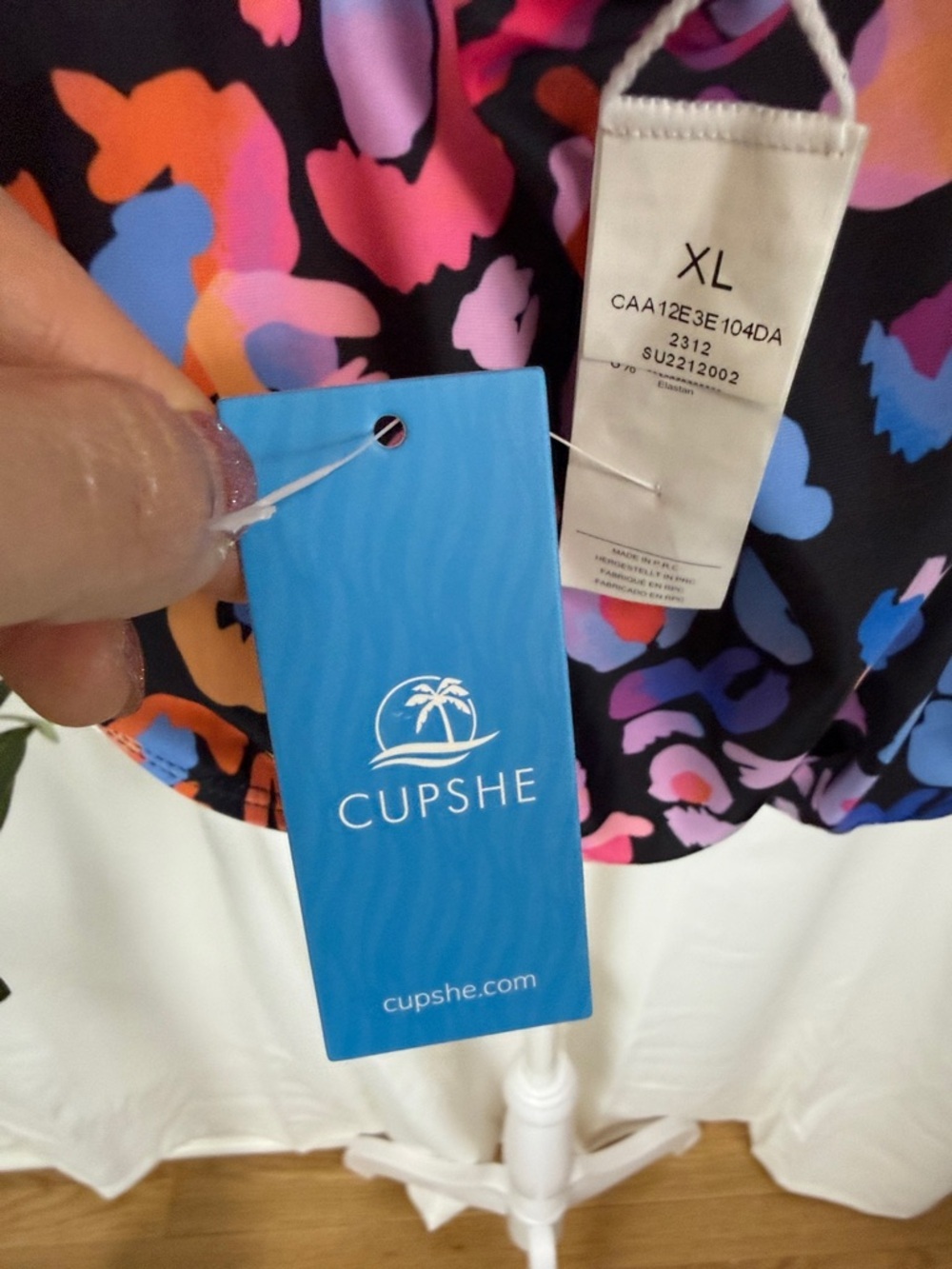 NWT Cupshe Multicolored Leopard Print O-Ring One Piece Swimsuit Sz XL (S2) - Picture 8 of 8